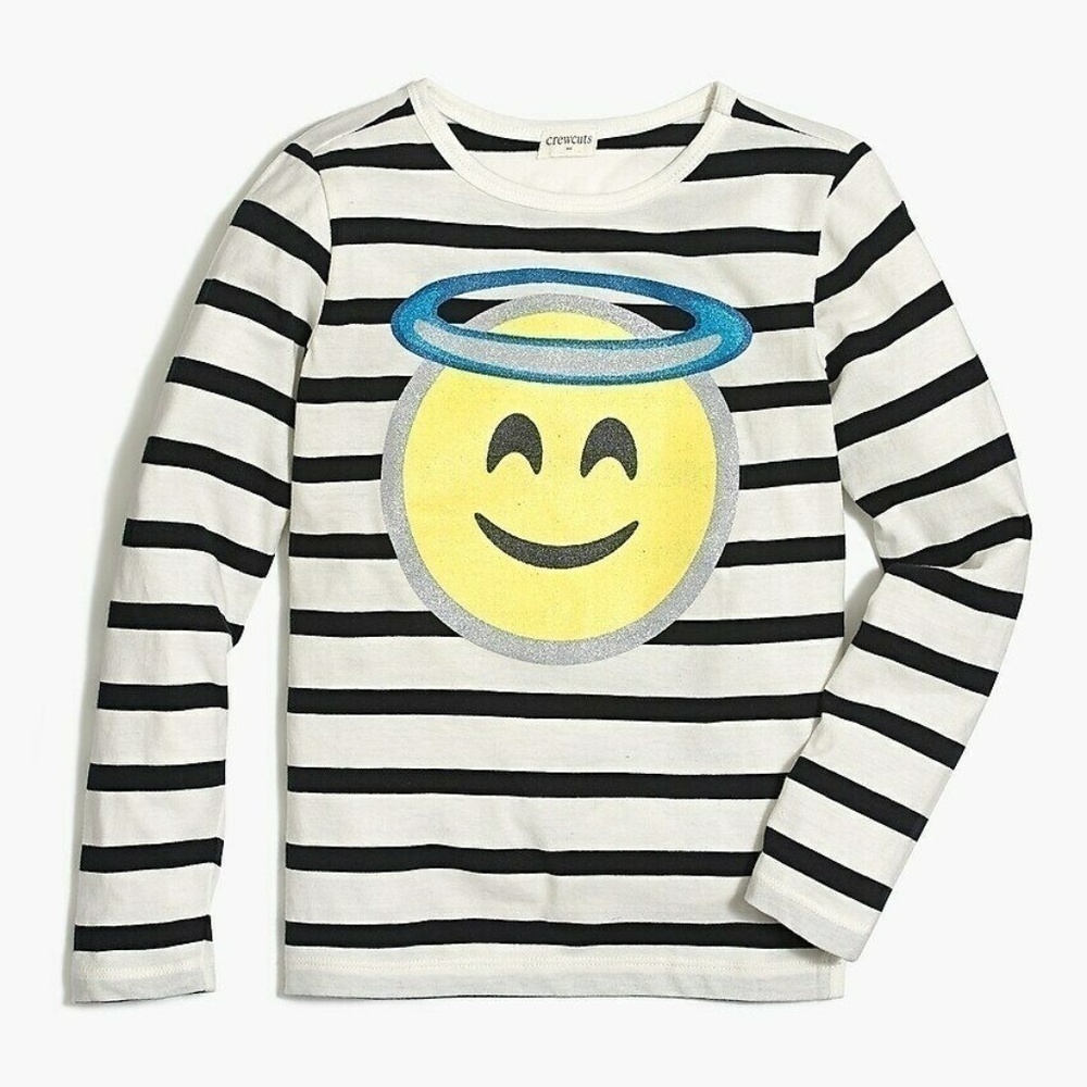Crewcuts Girls Angel Emoji Graphic Tee Shirt Long